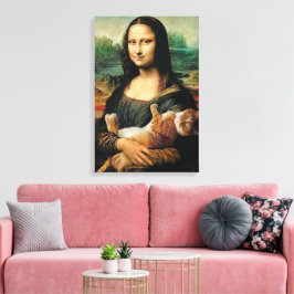 Mona Lisa hält ihre Katze Leonardo da Vinci Leinwanddruck