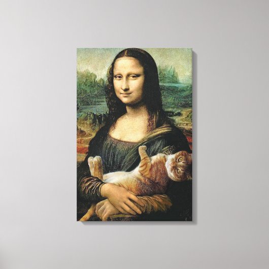Mona Lisa hält ihre Katze Leonardo da Vinci Leinwanddruck (Vorderseite)
