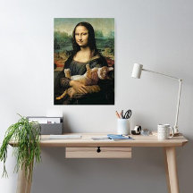 Mona Lisa hält ihre Katze Leonardo da Vinci