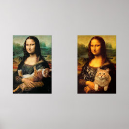 Mona Lisa hält ihre Katzen Bilderwand Sets