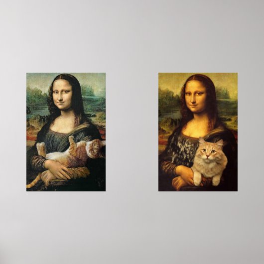 Mona Lisa hält ihre Katzen Bilderwand Sets (Vorderseite)