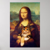 Mona Lisa hält ihren Katzenkatzen Leonardo da Vinc Poster (Vorne)