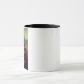 Mona Lisa hält ihren Katzenkatzen Leonardo da Vinc Tasse (Zentrum)