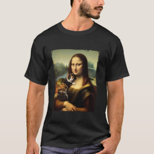 Mona Lisa hält Katze Kätzchen für Katzenliebhaber  T-Shirt