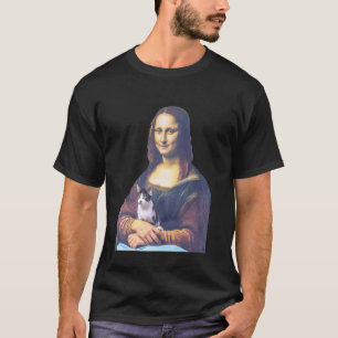 Mona Lisa hält Katze Katze Vater Katze Mutter Kitt T-Shirt