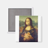 Mona Lisa hält sich auf Magnet (Vorderseite/Rückseite)