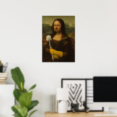 Mona Lisa hält Toilettenbürste Poster (Heimbüro)