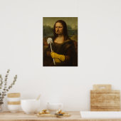 Mona Lisa hält Toilettenbürste Poster (Küche)