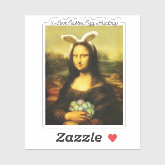 Mona Lisa Hasenohren Ostern Aufkleber (Blatt)