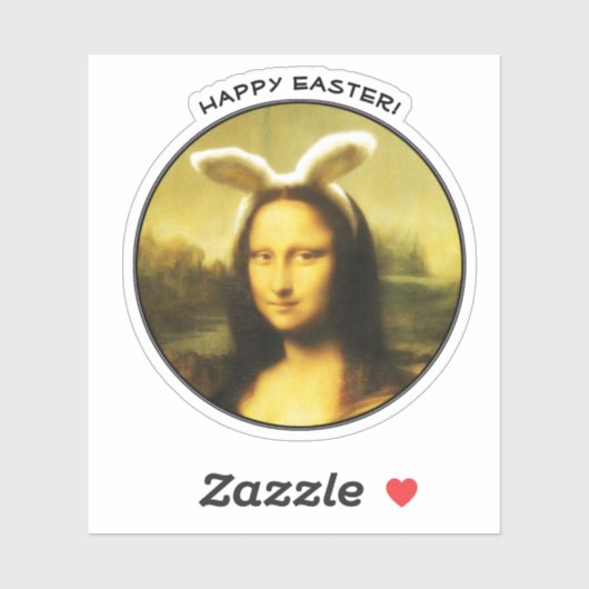 Mona Lisa Hasenohren Ostern Aufkleber (Blatt)