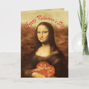 Mona Lisa Heart Valentine's Day Kiss Feiertagskarte