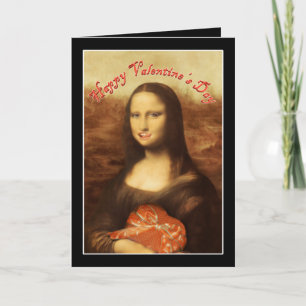 Mona Lisa Heart Valentine's Day Kiss Feiertagskarte