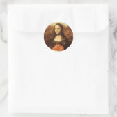 Mona Lisa Heart Valentine's Day Kiss Runder Aufkleber (Tasche)