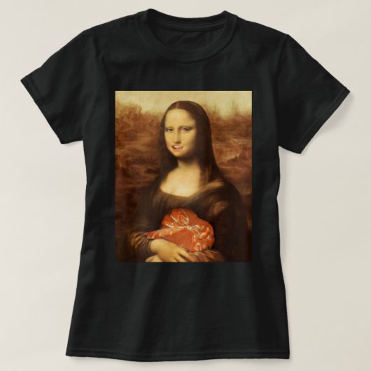 Mona Lisa Heart Valentine's Day Kiss T-Shirt (Design vorne)