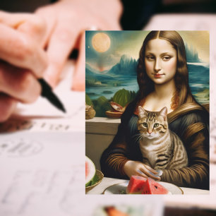 Mona Lisa &her cat - Summer vibes \ Postkarte