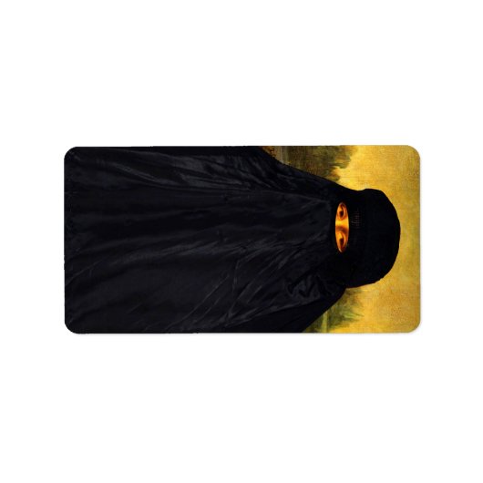 Mona Lisa Hidden Behind Burqa Adressaufkleber (Vorne)