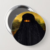 Mona Lisa Hidden Behind Burqa Button (Vorne & Hinten)