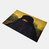 Mona Lisa Hidden Behind Burqa Fußmatte (Schrägansicht)