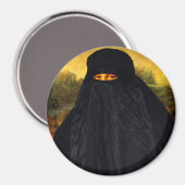 Mona Lisa Hidden Behind Burqa Magnet (Vorderseite/Rückseite)