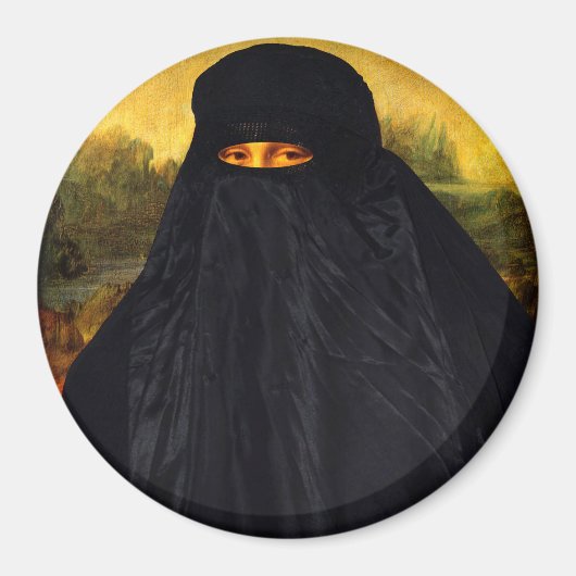 Mona Lisa Hidden Behind Burqa Magnet (Vorne)