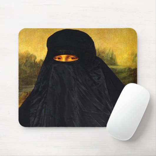 Mona Lisa Hidden Behind Burqa Mousepad (Mit Mouse)
