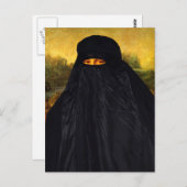 Mona Lisa Hidden Behind Burqa Postkarte (Vorne/Hinten)