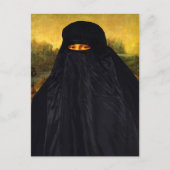 Mona Lisa Hidden Behind Burqa Postkarte (Vorderseite)