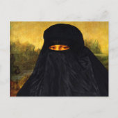 Mona Lisa Hidden Behind Burqa Postkarte (Vorderseite)