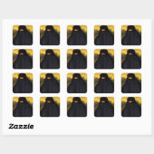 Mona Lisa Hidden Behind Burqa Quadratischer Aufkleber (Blatt)