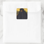 Mona Lisa Hidden Behind Burqa Quadratischer Aufkleber (Tasche)
