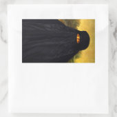 Mona Lisa Hidden Behind Burqa Rechteckiger Aufkleber (Tasche)