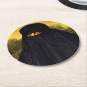 Mona Lisa Hidden Behind Burqa Runder Pappuntersetzer (Angewinkelt)