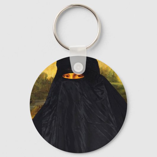 Mona Lisa Hidden Behind Burqa Schlüsselanhänger (Vorderseite)