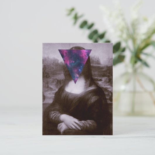 Mona lisa Hipster Postkarte (Stehend Vorderseite)