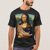 Mona Lisa Holding Cat Kitty Cats Lover Cat Vater M T-Shirt (Vorderseite)