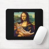 Mona Lisa Holding Cat Portrait Kunstmalerei Mousepad (Mit Mouse)