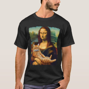 Mona Lisa Holding Cat Portrait Kunstmalerei T-Shirt