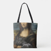 Mona Lisa Holding Elegant Gray Cat                 Tasche (Rückseite)