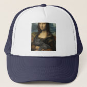 Mona Lisa Holding Elegant Gray Cat                 Truckerkappe (Vorderseite)