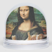 Mona Lisa holding her cat Cat lovers funny Schneekugeln (Vorderseite)