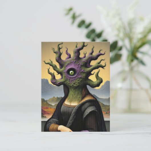 Mona Lisa Horror Postkarte (Stehend Vorderseite)