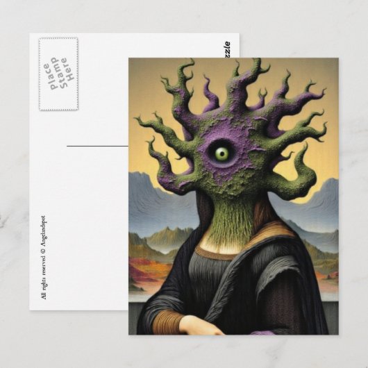 Mona Lisa Horror Postkarte (Vorne/Hinten)
