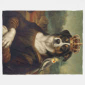 Mona Lisa Hund mit Nymphensittich-Plüschdecke Fleecedecke (Vorderseite (Horizontal))