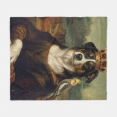 Mona Lisa Hund mit Nymphensittich-Plüschdecke Fleecedecke (Vorderseite (Horizontal))
