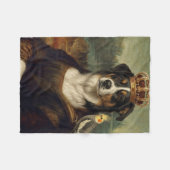 Mona Lisa Hund mit Nymphensittich-Plüschdecke Fleecedecke (Vorderseite (Horizontal))