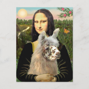 Mona Lisa & ihr Lama Postkarte