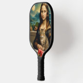 Mona Lisa & ihre Katze - monogrammiert Pickleball Schläger (Links)