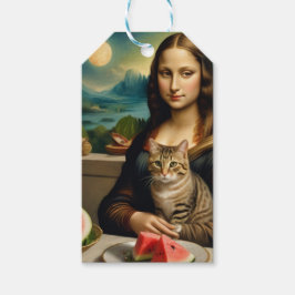 Mona Lisa & ihre Katze - Sommerlaune Geschenkanhänger