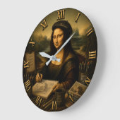 Mona Lisa Illustrator Funny Artist Studio Große Wanduhr (Winkel)