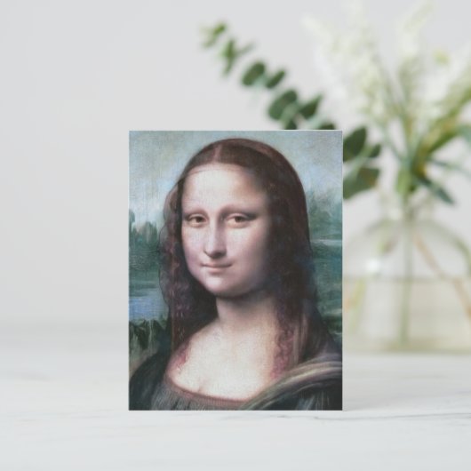 Mona Lisa im Detail von Leonardo da Vinci Postkart Postkarte (Stehend Vorderseite)